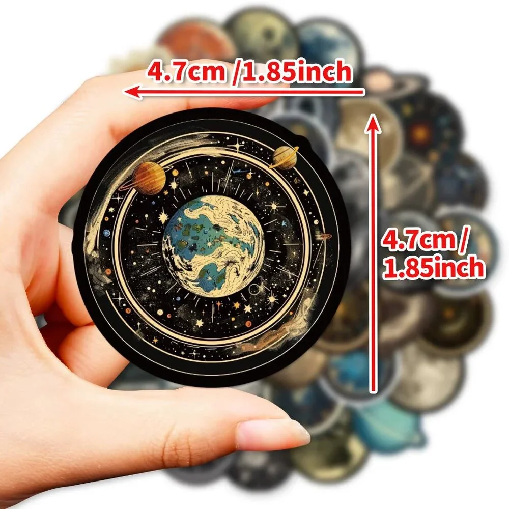 50PCS Space Station & Starry Sky Graffiti Stickers – Waterproof & DIY